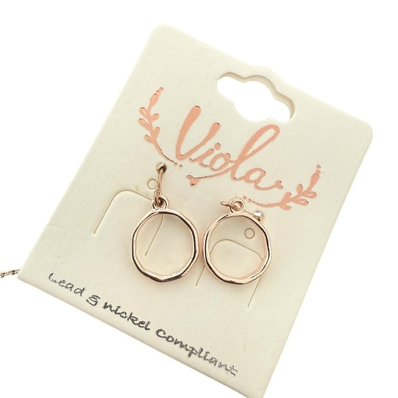 Viola Rose Gold Necklace and Earring Set - Picture 2 of 4